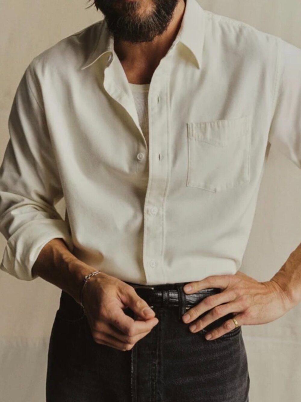 Buck Mason Draped Twill One Pocket Shirt